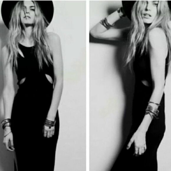 NWT Blessed Are Meek S Sexy Holey Smoke BodyCon Dress Black Cut Out Boho Indie